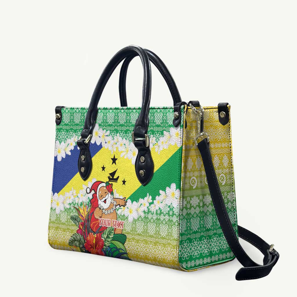 Personalised Malampa Joyeux Noel Leather Bag Proud To Be a Ni-Van Sand Drawing Art - Polynesian Pride