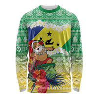 Personalised Malampa Joyeux Noel Long Sleeve Shirt Proud To Be a Ni-Van Sand Drawing Art - Polynesian Pride