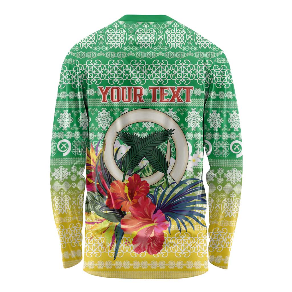 Personalised Malampa Joyeux Noel Long Sleeve Shirt Proud To Be a Ni-Van Sand Drawing Art - Polynesian Pride