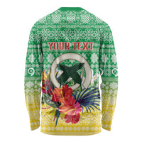 Personalised Malampa Joyeux Noel Long Sleeve Shirt Proud To Be a Ni-Van Sand Drawing Art - Polynesian Pride