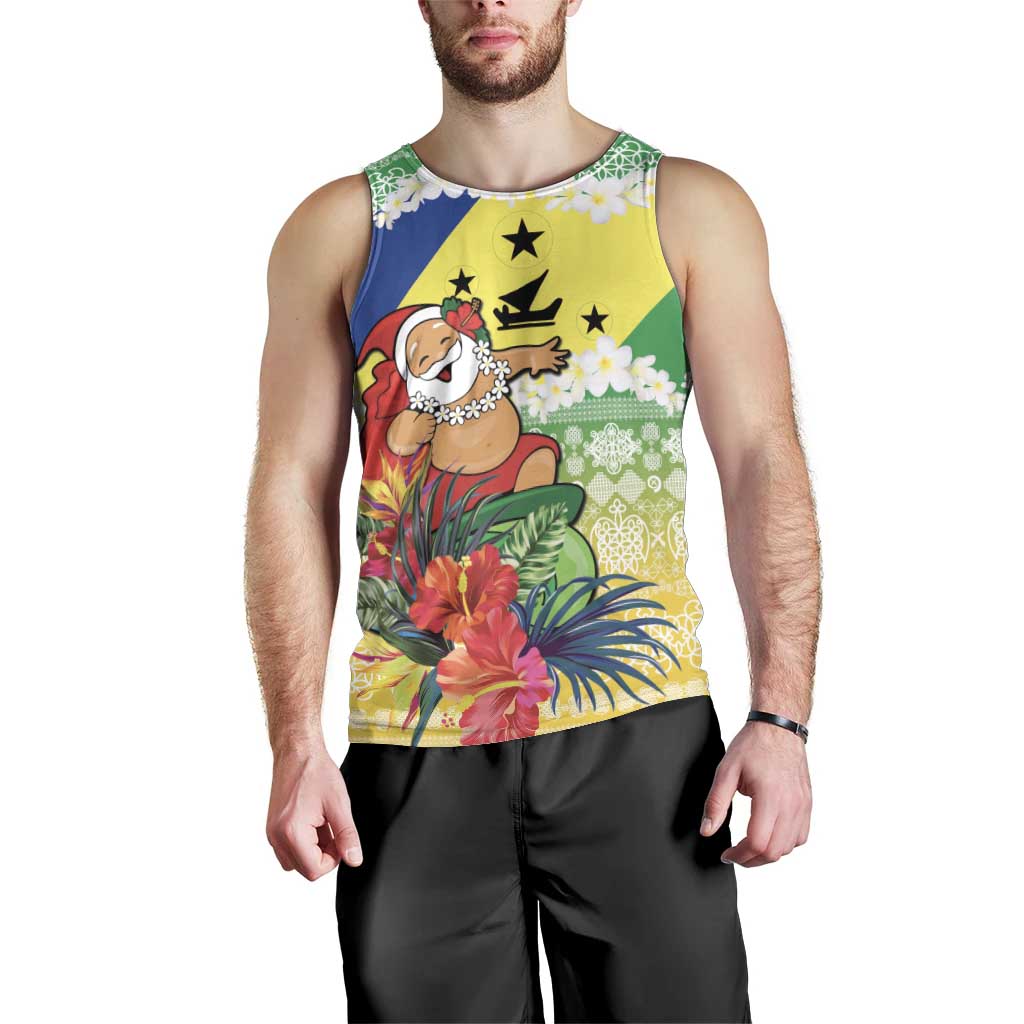 Personalised Malampa Joyeux Noel Men Tank Top Proud To Be a Ni-Van Sand Drawing Art - Polynesian Pride