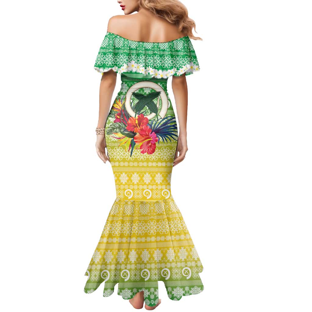 Personalised Malampa Joyeux Noel Mermaid Dress Proud To Be a Ni-Van Sand Drawing Art - Polynesian Pride