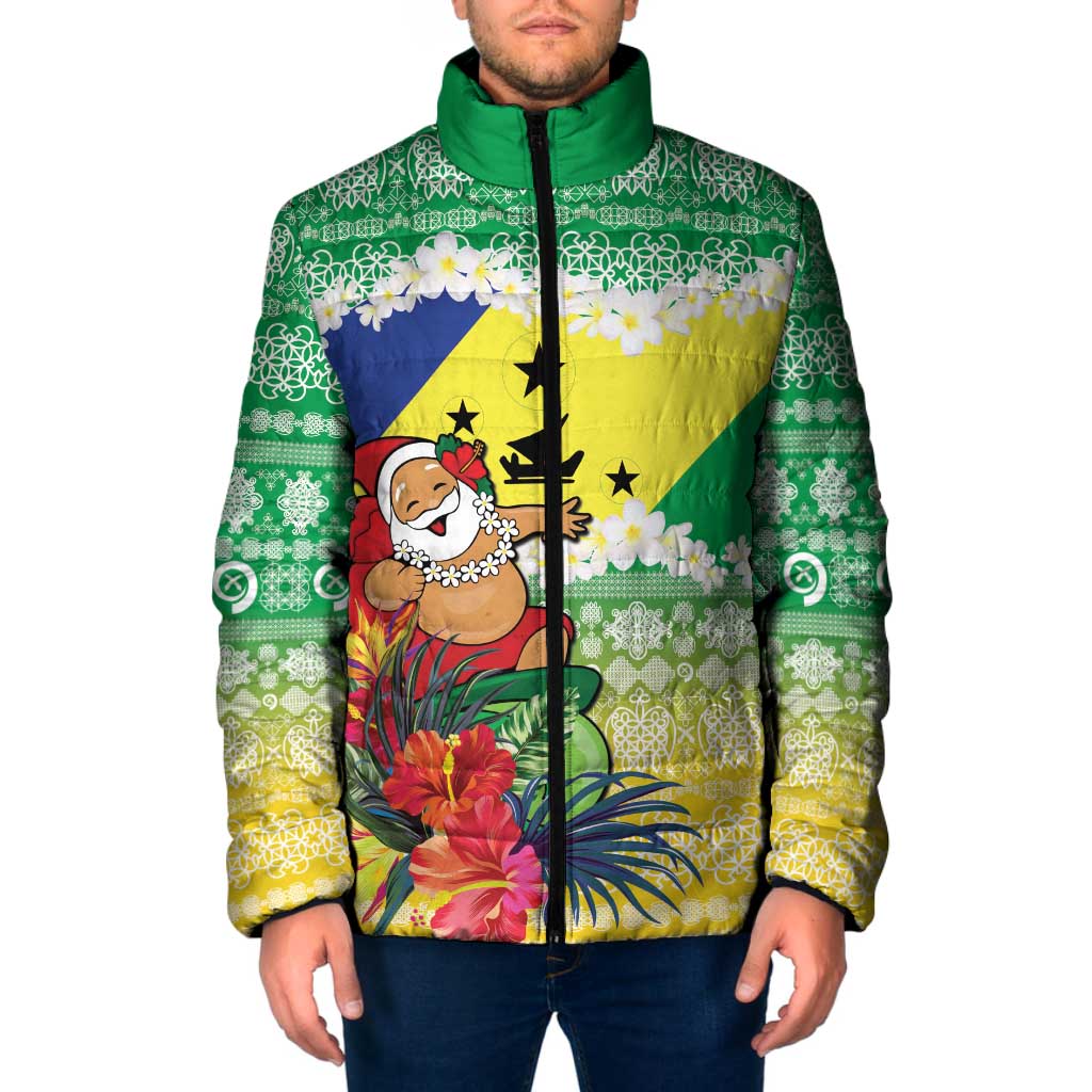 Personalised Malampa Joyeux Noel Padded Jacket Proud To Be a Ni-Van Sand Drawing Art - Polynesian Pride