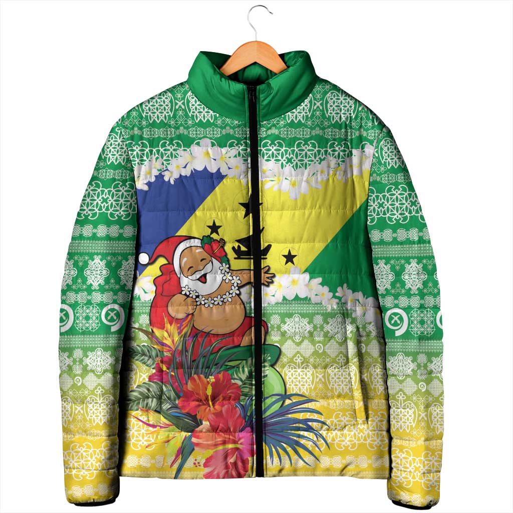 Personalised Malampa Joyeux Noel Padded Jacket Proud To Be a Ni-Van Sand Drawing Art - Polynesian Pride