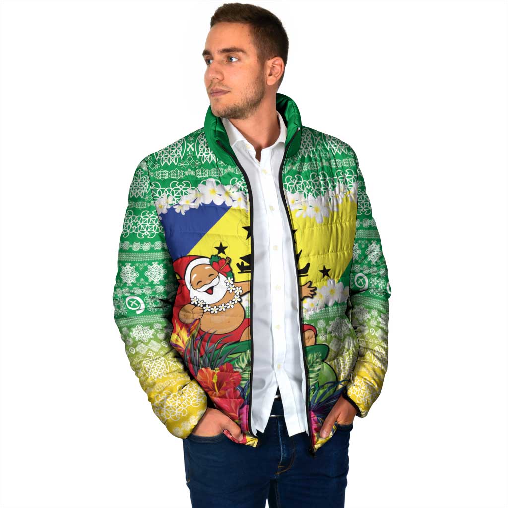 Personalised Malampa Joyeux Noel Padded Jacket Proud To Be a Ni-Van Sand Drawing Art - Polynesian Pride