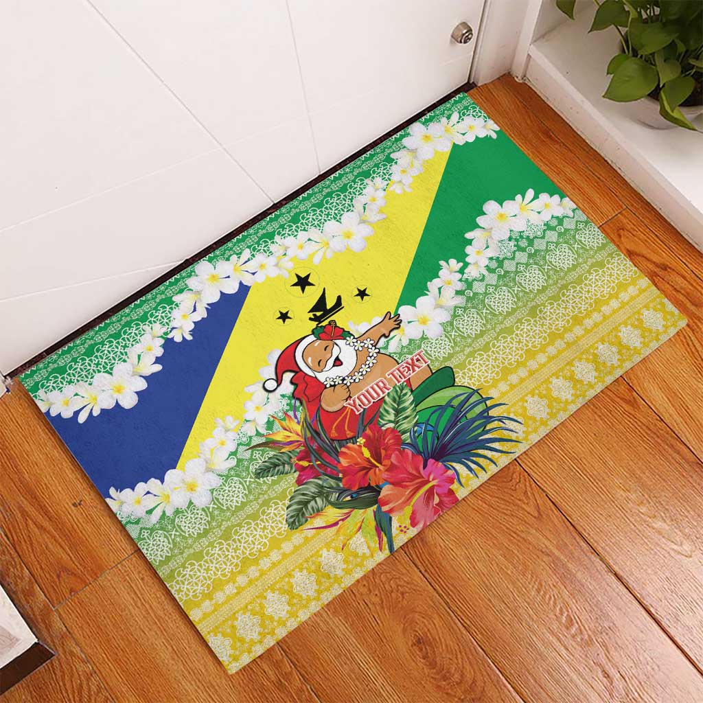 Personalised Malampa Joyeux Noel Rubber Doormat Proud To Be a Ni-Van Sand Drawing Art - Polynesian Pride