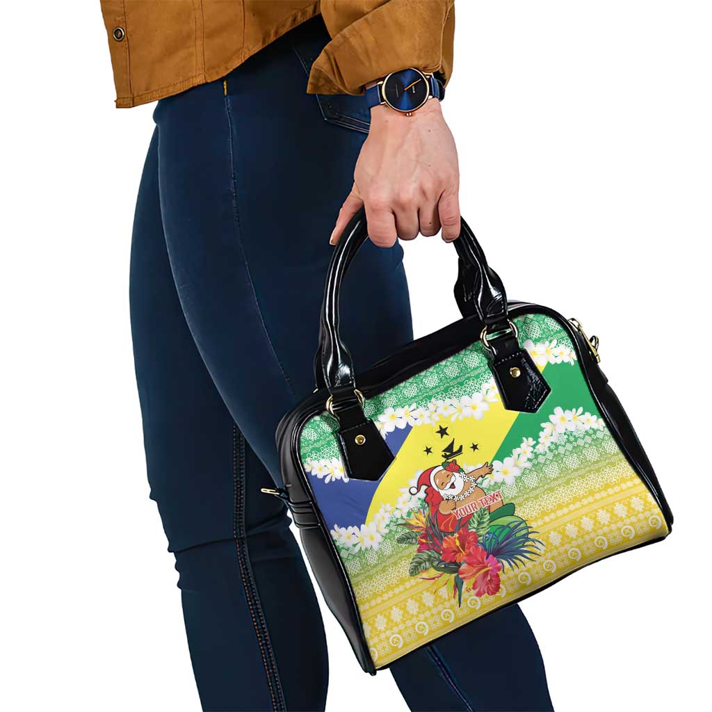 Personalised Malampa Joyeux Noel Shoulder Handbag Proud To Be a Ni-Van Sand Drawing Art - Polynesian Pride