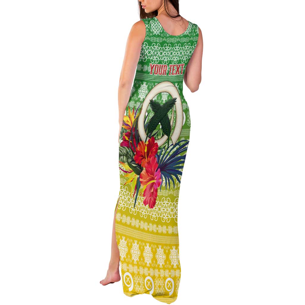 Personalised Malampa Joyeux Noel Tank Maxi Dress Proud To Be a Ni-Van Sand Drawing Art LT9 - Polynesian Pride