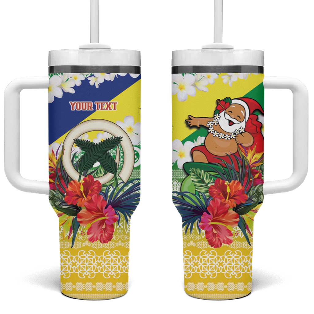 Personalised Malampa Joyeux Noel Tumbler With Handle Proud To Be a Ni-Van Sand Drawing Art - Polynesian Pride