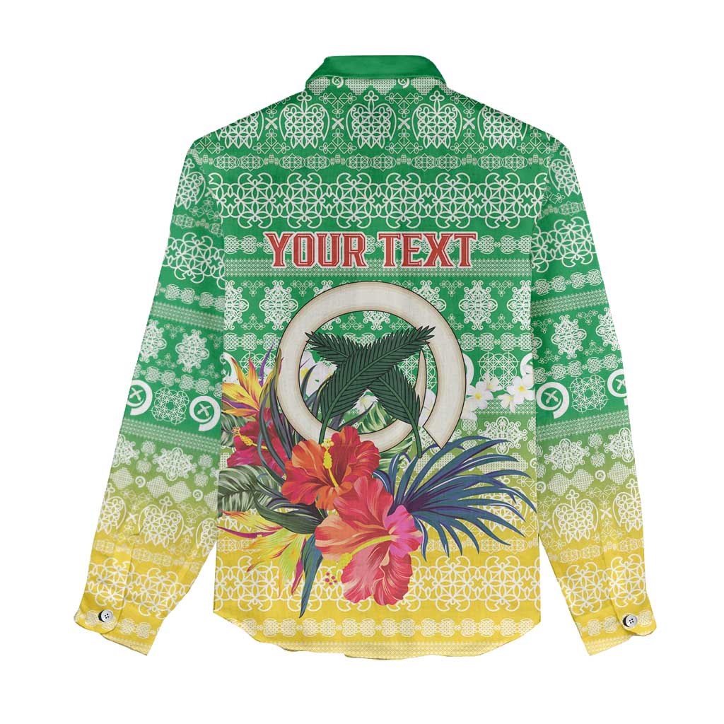 Personalised Malampa Joyeux Noel Women Casual Shirt Proud To Be a Ni-Van Sand Drawing Art - Polynesian Pride