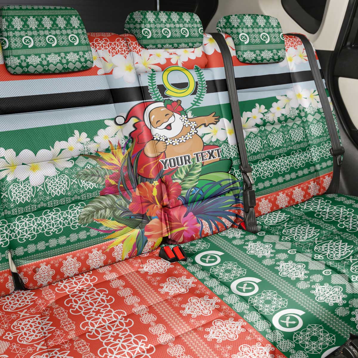 Personalised Penama Joyeux Noel Back Car Seat Cover Proud To Be a Ni-Van Sand Drawing Art - Polynesian Pride