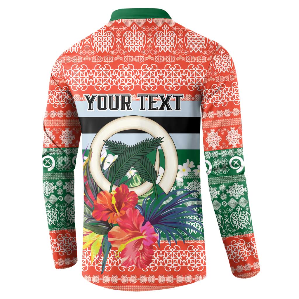 Personalised Penama Joyeux Noel Button Sweatshirt Proud To Be a Ni-Van Sand Drawing Art - Polynesian Pride