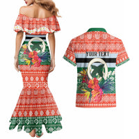 Personalised Penama Joyeux Noel Couples Matching Mermaid Dress and Hawaiian Shirt Proud To Be a Ni-Van Sand Drawing Art - Polynesian Pride