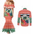 Personalised Penama Joyeux Noel Couples Matching Mermaid Dress and Long Sleeve Button Shirt Proud To Be a Ni-Van Sand Drawing Art - Polynesian Pride