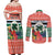 Personalised Penama Joyeux Noel Couples Matching Off Shoulder Maxi Dress and Long Sleeve Button Shirt Proud To Be a Ni-Van Sand Drawing Art - Polynesian Pride