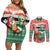 Personalised Penama Joyeux Noel Couples Matching Off Shoulder Short Dress and Long Sleeve Button Shirt Proud To Be a Ni-Van Sand Drawing Art - Polynesian Pride