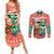 Personalised Penama Joyeux Noel Couples Matching Summer Maxi Dress and Long Sleeve Button Shirt Proud To Be a Ni-Van Sand Drawing Art - Polynesian Pride