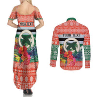 Personalised Penama Joyeux Noel Couples Matching Summer Maxi Dress and Long Sleeve Button Shirt Proud To Be a Ni-Van Sand Drawing Art - Polynesian Pride