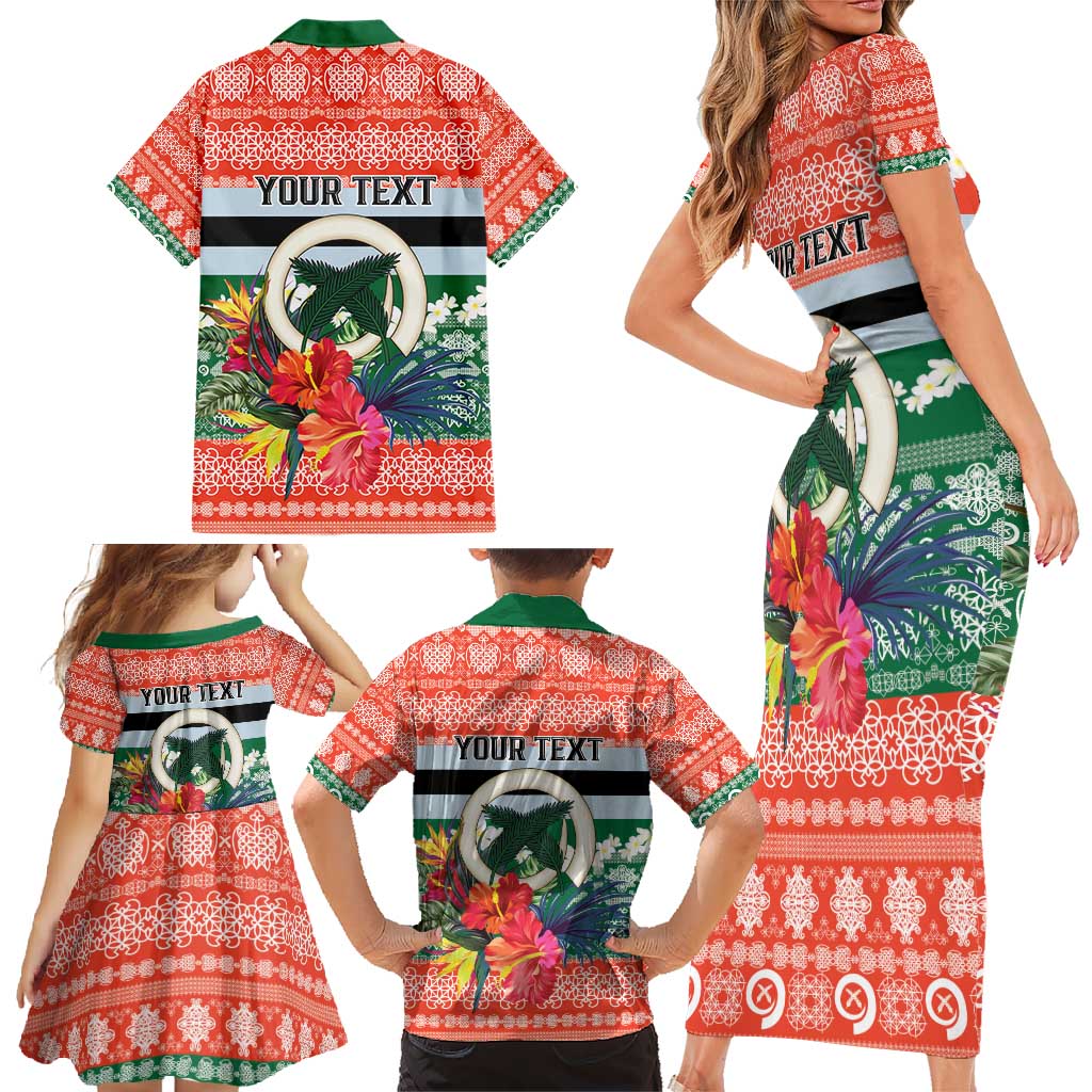 Personalised Penama Joyeux Noel Family Matching Short Sleeve Bodycon Dress and Hawaiian Shirt Proud To Be a Ni-Van Sand Drawing Art - Polynesian Pride