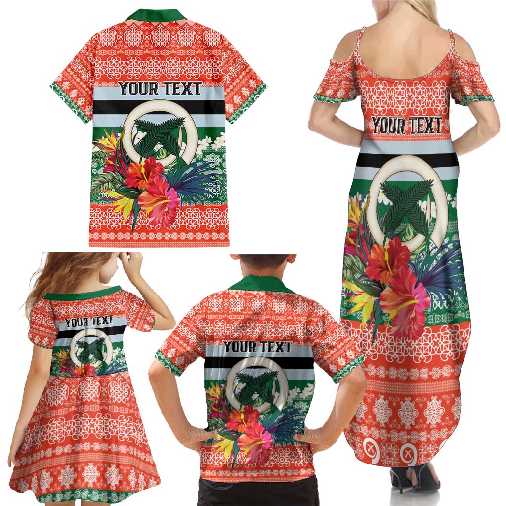 Personalised Penama Joyeux Noel Family Matching Summer Maxi Dress and Hawaiian Shirt Proud To Be a Ni-Van Sand Drawing Art - Polynesian Pride