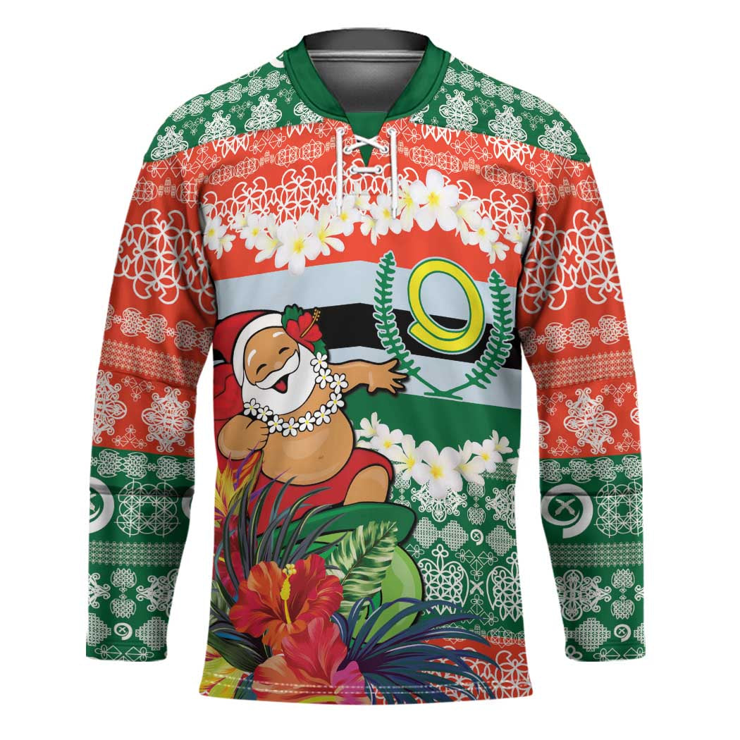 Personalised Penama Joyeux Noel Hockey Jersey Proud To Be a Ni-Van Sand Drawing Art - Polynesian Pride