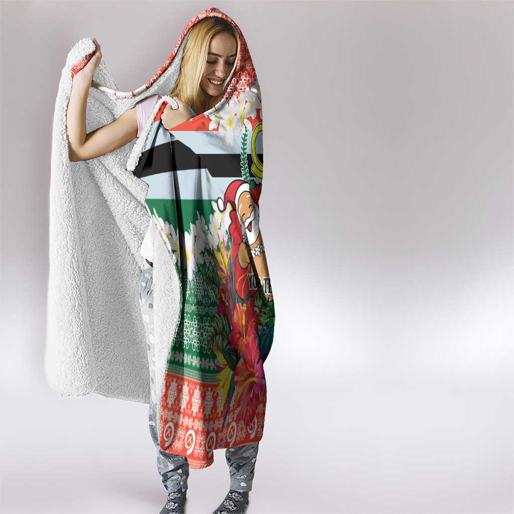 Personalised Penama Joyeux Noel Hooded Blanket Proud To Be a Ni-Van Sand Drawing Art - Polynesian Pride