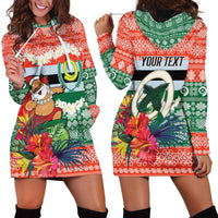 Personalised Penama Joyeux Noel Hoodie Dress Proud To Be a Ni-Van Sand Drawing Art - Polynesian Pride