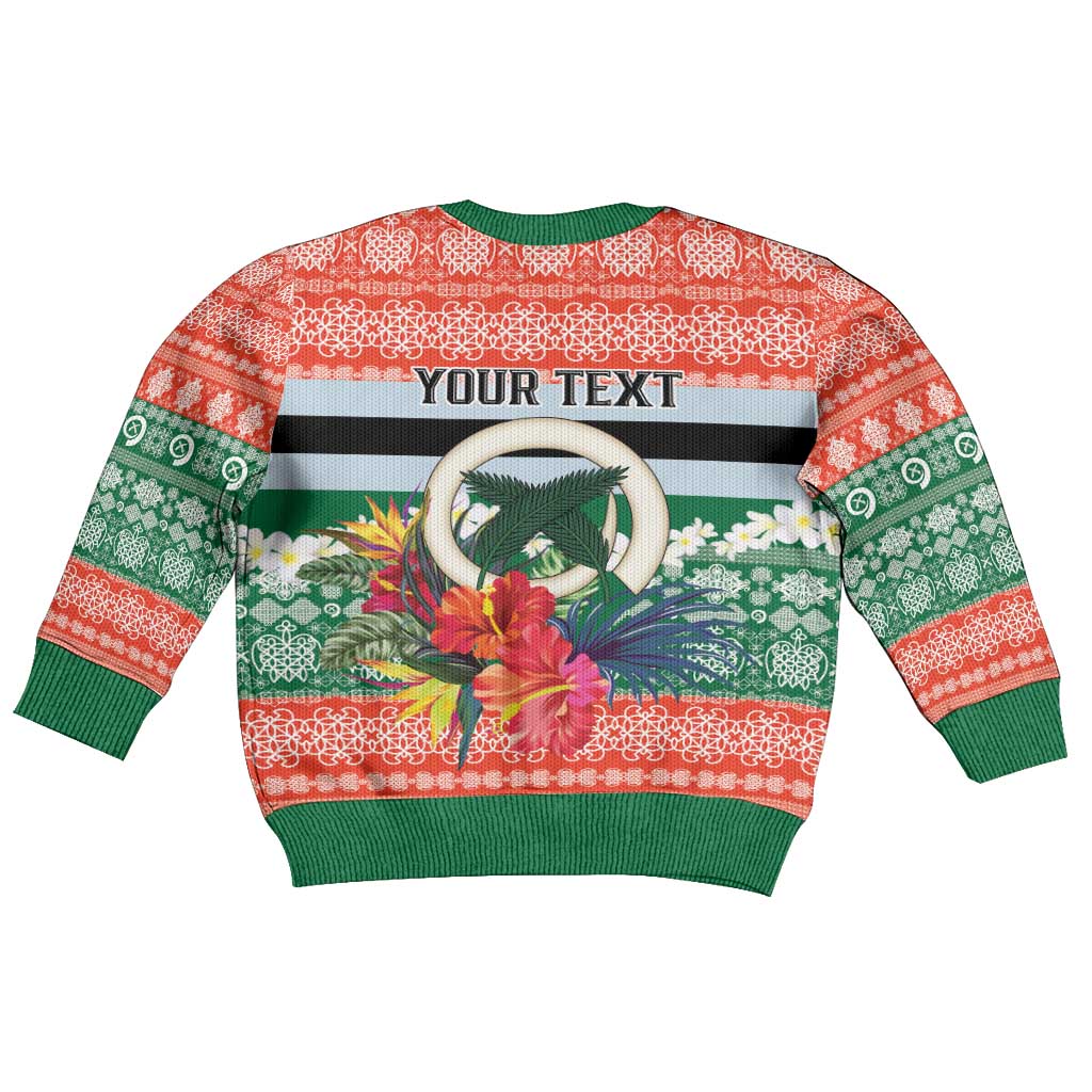 Personalised Penama Joyeux Noel Kid Ugly Christmas Sweater Proud To Be a Ni-Van Sand Drawing Art - Polynesian Pride