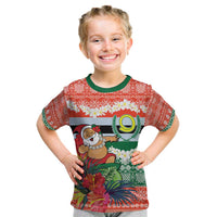 Personalised Penama Joyeux Noel Kid T Shirt Proud To Be a Ni-Van Sand Drawing Art - Polynesian Pride