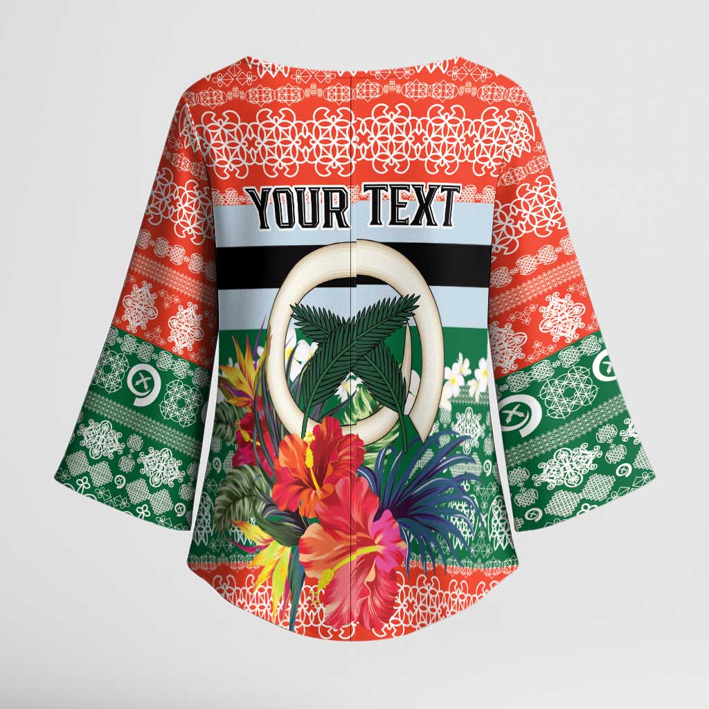 Personalised Penama Joyeux Noel Kimono Sleeve Blouse Proud To Be a Ni-Van Sand Drawing Art - Polynesian Pride