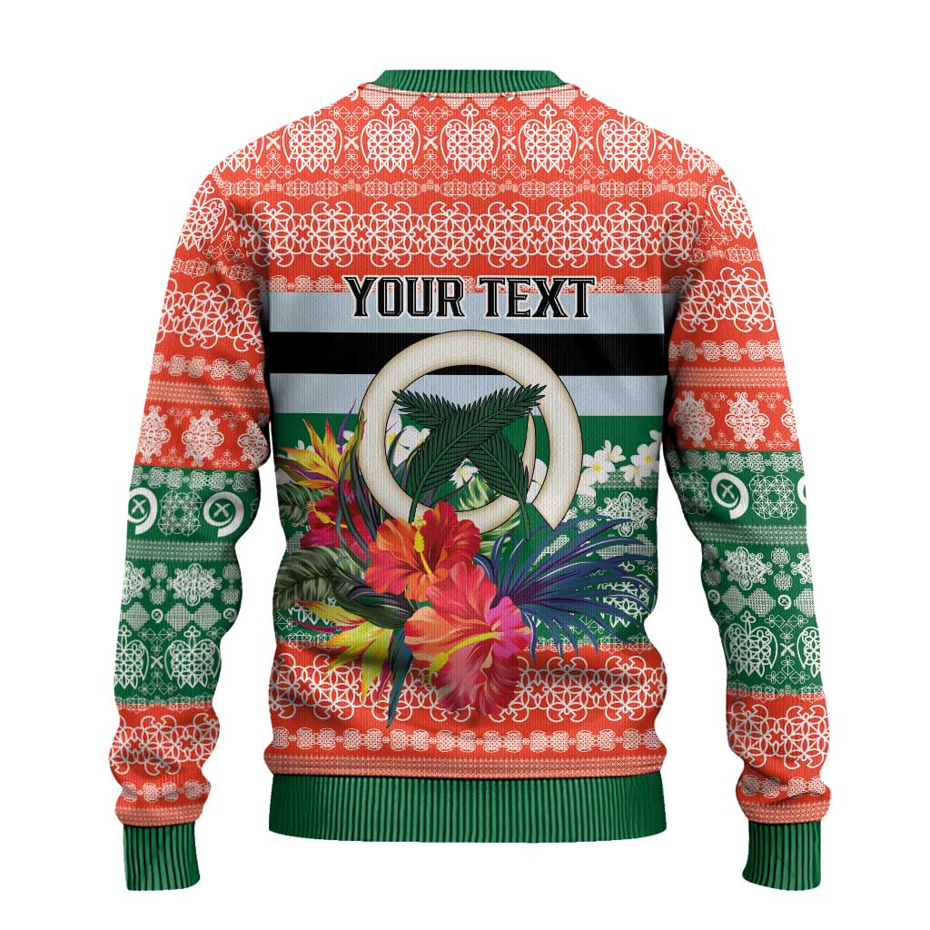 Personalised Penama Joyeux Noel Ugly Christmas Sweater Proud To Be a Ni-Van Sand Drawing Art - Polynesian Pride