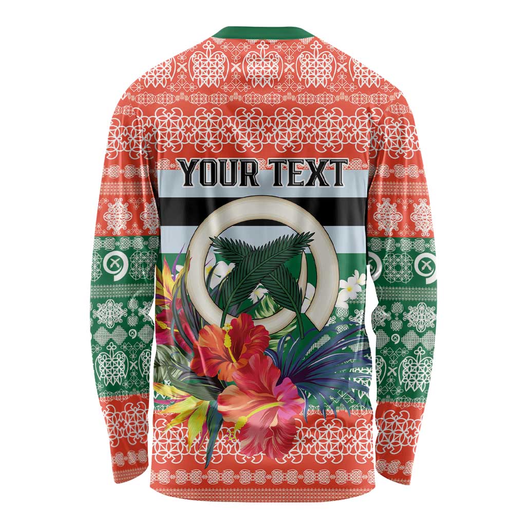 Personalised Penama Joyeux Noel Long Sleeve Shirt Proud To Be a Ni-Van Sand Drawing Art - Polynesian Pride