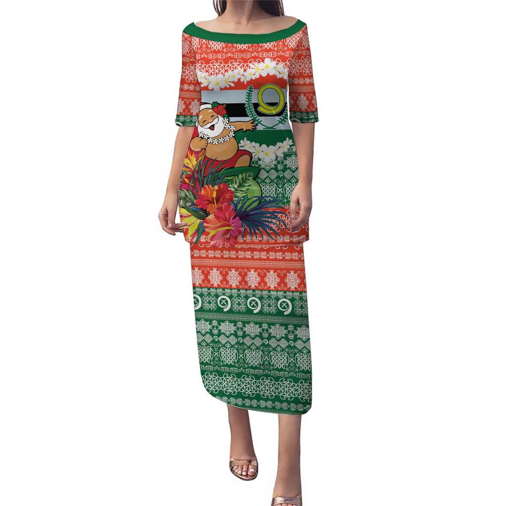 Personalised Penama Joyeux Noel Puletasi Proud To Be a Ni-Van Sand Drawing Art - Polynesian Pride