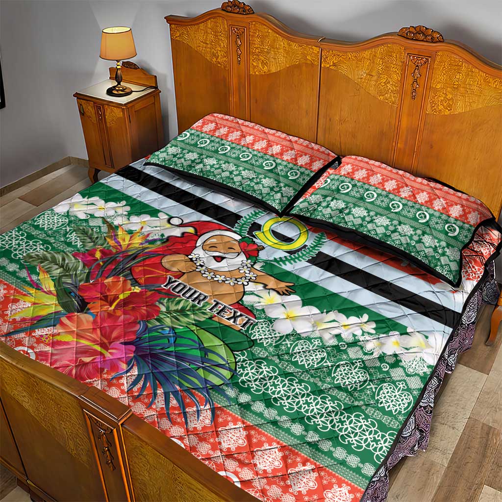 Personalised Penama Joyeux Noel Quilt Bed Set Proud To Be a Ni-Van Sand Drawing Art - Polynesian Pride