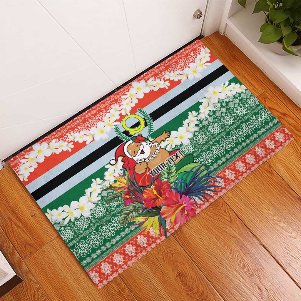 Personalised Penama Joyeux Noel Rubber Doormat Proud To Be a Ni-Van Sand Drawing Art - Polynesian Pride