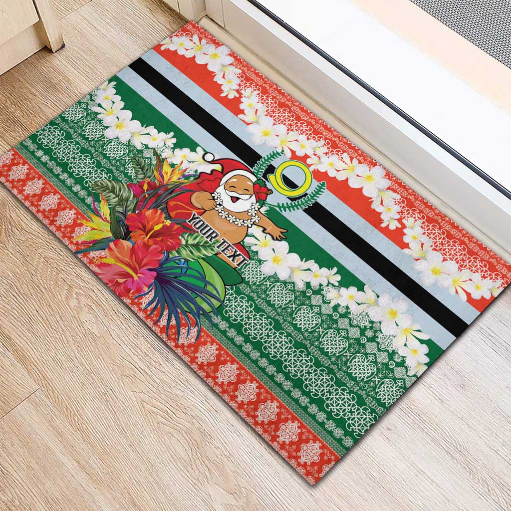 Personalised Penama Joyeux Noel Rubber Doormat Proud To Be a Ni-Van Sand Drawing Art - Polynesian Pride
