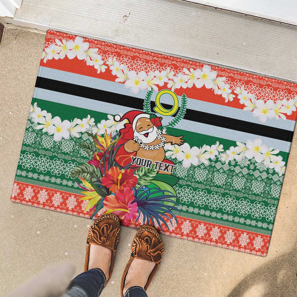 Personalised Penama Joyeux Noel Rubber Doormat Proud To Be a Ni-Van Sand Drawing Art - Polynesian Pride