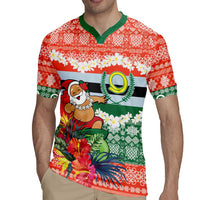 Personalised Penama Joyeux Noel Rugby Jersey Proud To Be a Ni-Van Sand Drawing Art - Polynesian Pride