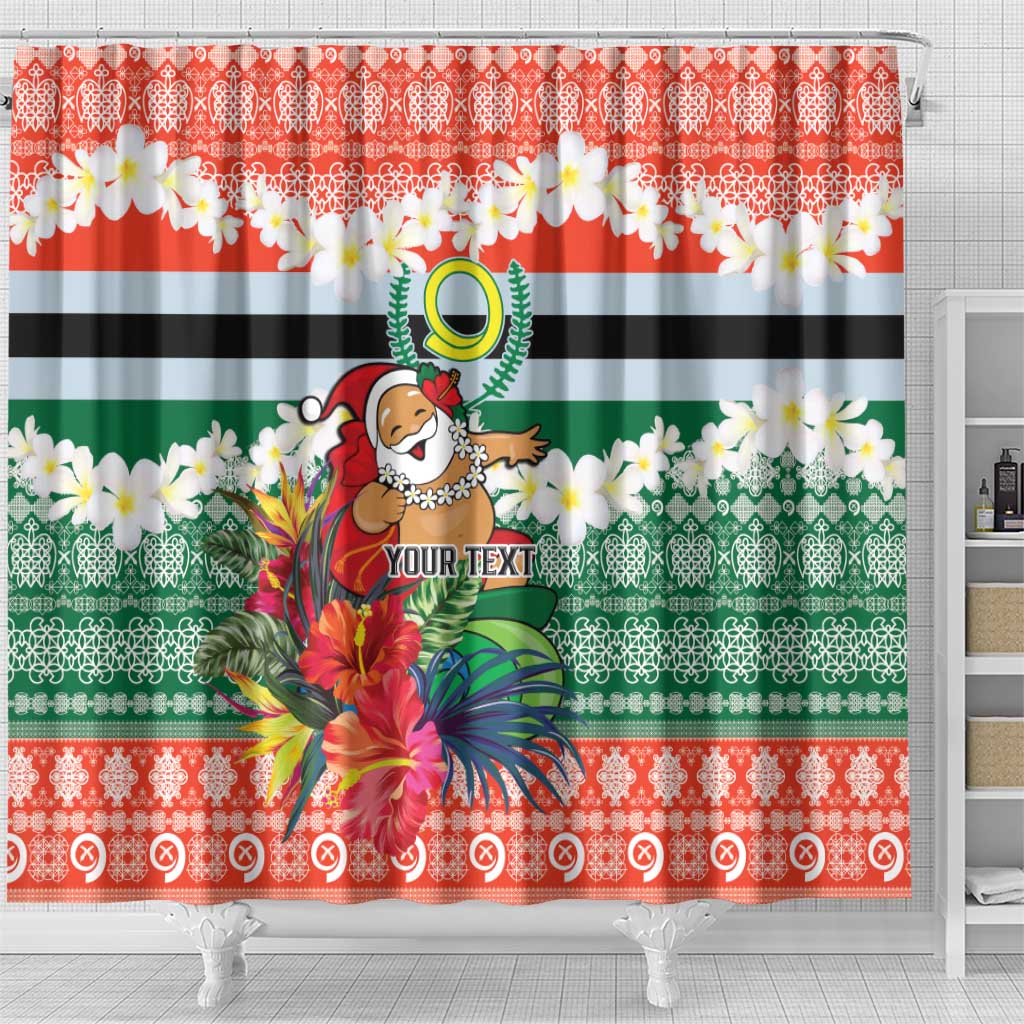 Personalised Penama Joyeux Noel Shower Curtain Proud To Be a Ni-Van Sand Drawing Art - Polynesian Pride