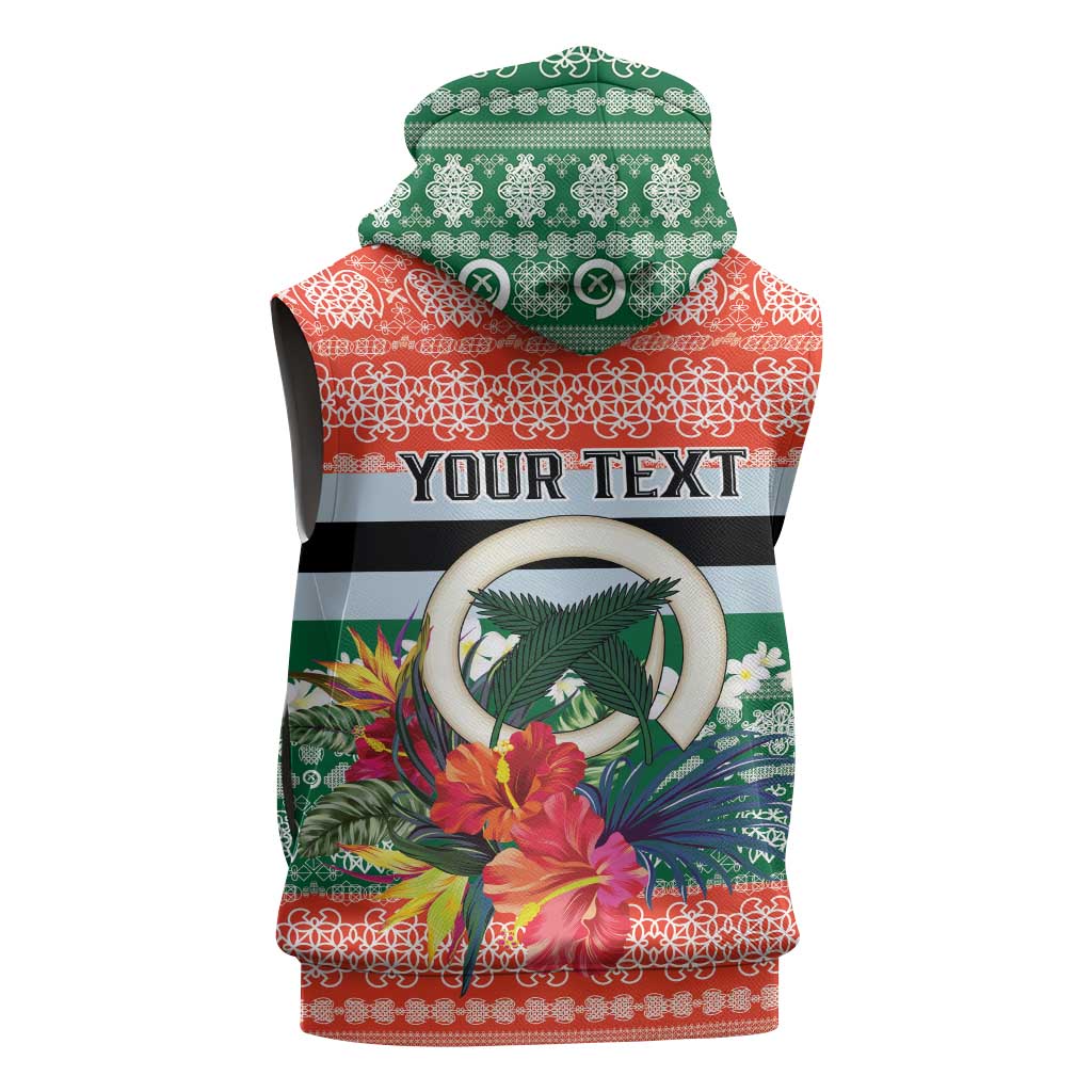 Personalised Penama Joyeux Noel Sleeveless Hoodie Proud To Be a Ni-Van Sand Drawing Art - Polynesian Pride