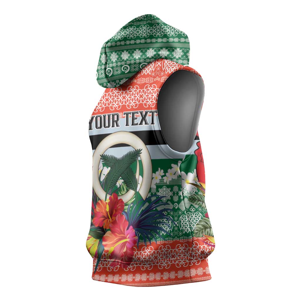 Personalised Penama Joyeux Noel Sleeveless Hoodie Proud To Be a Ni-Van Sand Drawing Art - Polynesian Pride