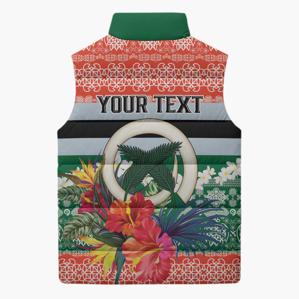 Personalised Penama Joyeux Noel Sleeveless Puffer Jacket Proud To Be a Ni-Van Sand Drawing Art - Polynesian Pride