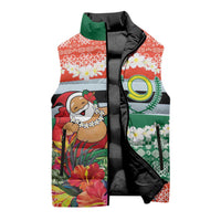 Personalised Penama Joyeux Noel Sleeveless Puffer Jacket Proud To Be a Ni-Van Sand Drawing Art - Polynesian Pride