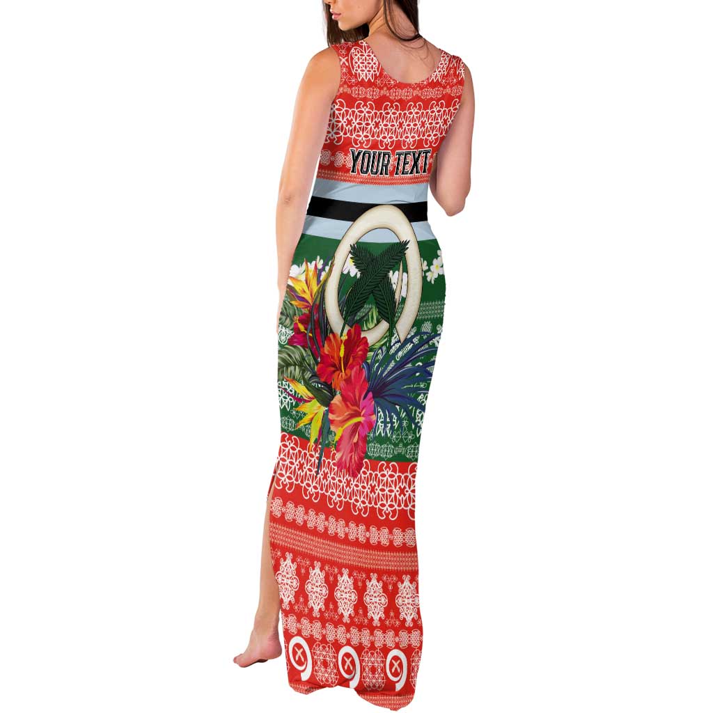 Personalised Penama Joyeux Noel Tank Maxi Dress Proud To Be a Ni-Van Sand Drawing Art - Polynesian Pride