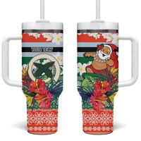 Personalised Penama Joyeux Noel Tumbler With Handle Proud To Be a Ni-Van Sand Drawing Art - Polynesian Pride