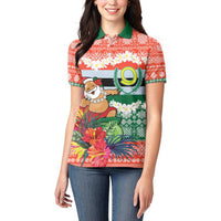 Personalised Penama Joyeux Noel Women Polo Shirt Proud To Be a Ni-Van Sand Drawing Art - Polynesian Pride