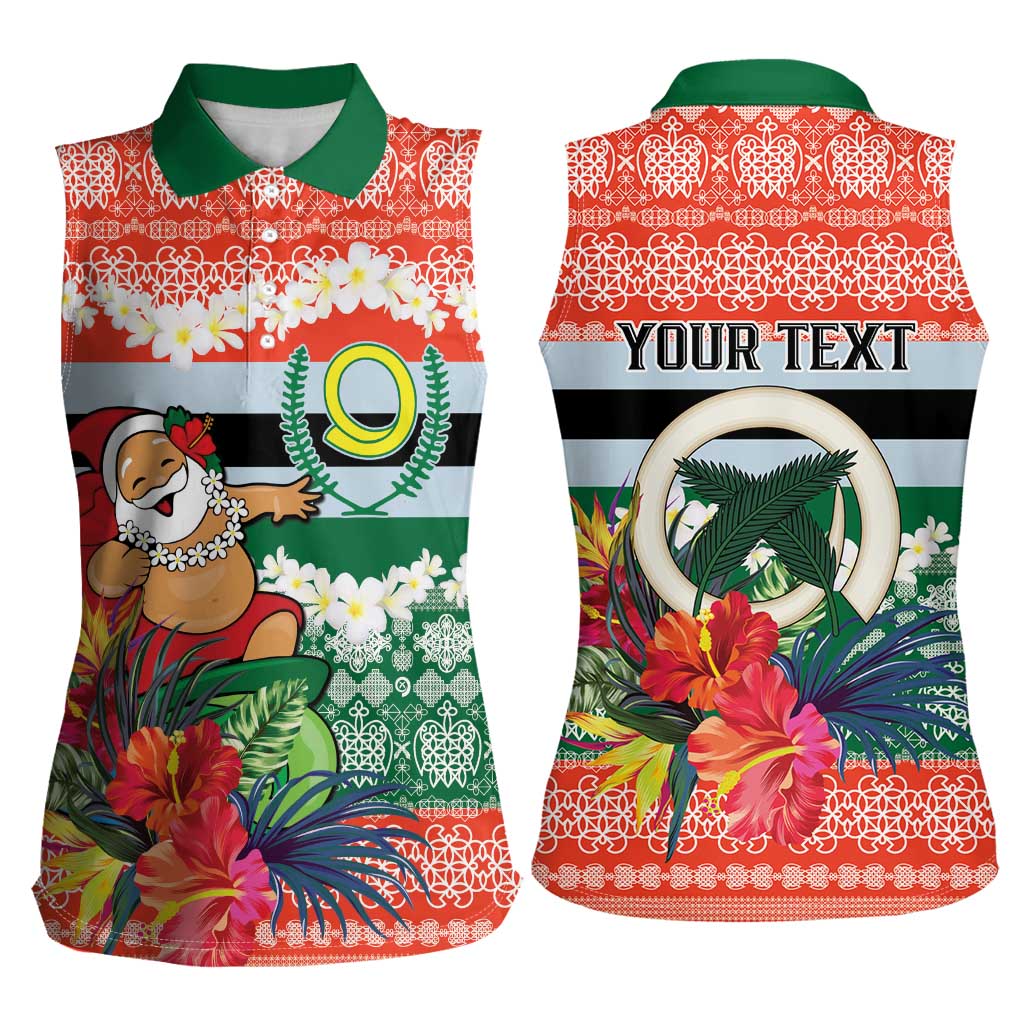 Personalised Penama Joyeux Noel Women Sleeveless Polo Shirt Proud To Be a Ni-Van Sand Drawing Art - Polynesian Pride