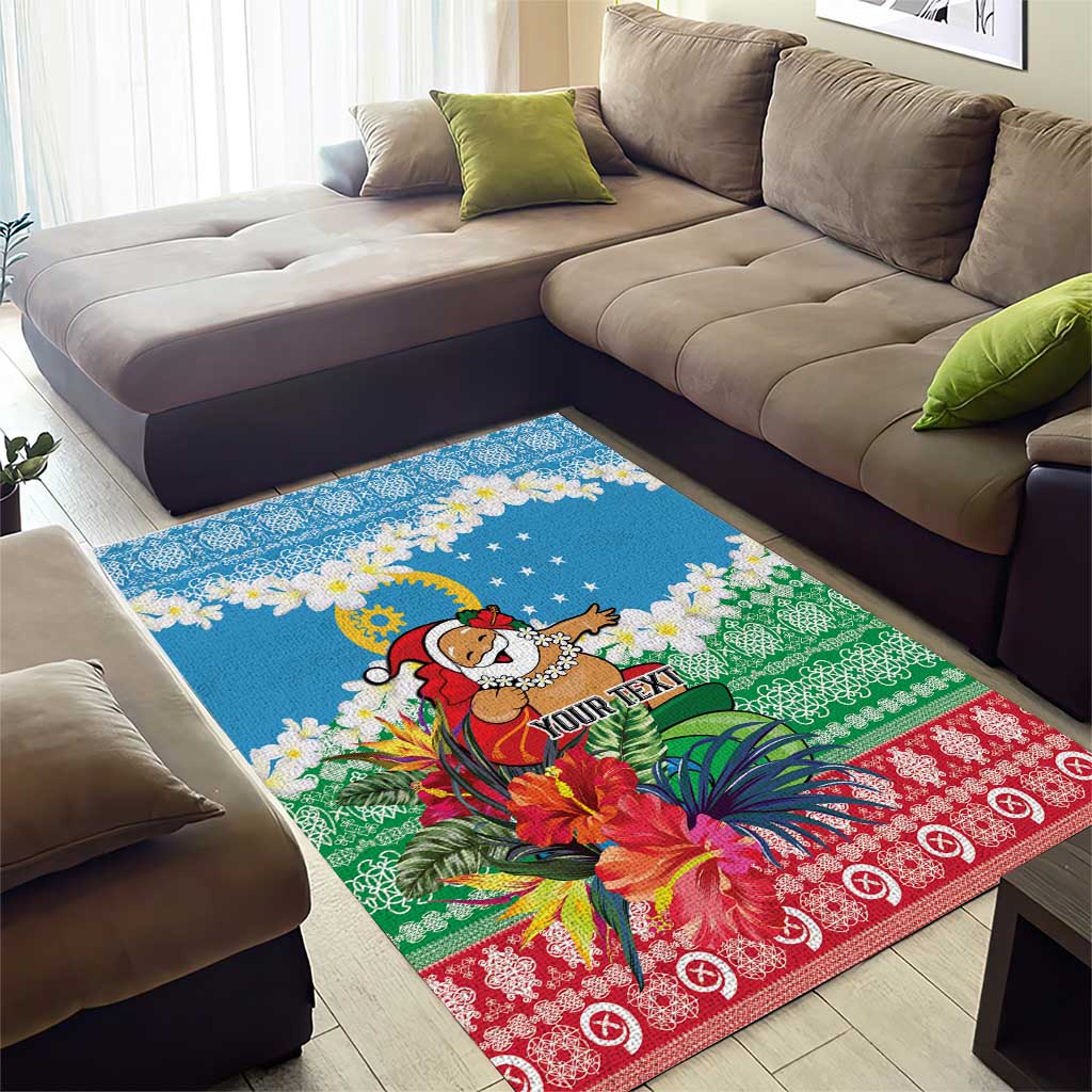 Personalised Sanma Joyeux Noel Area Rug Proud To Be a Ni-Van Sand Drawing Art - Polynesian Pride