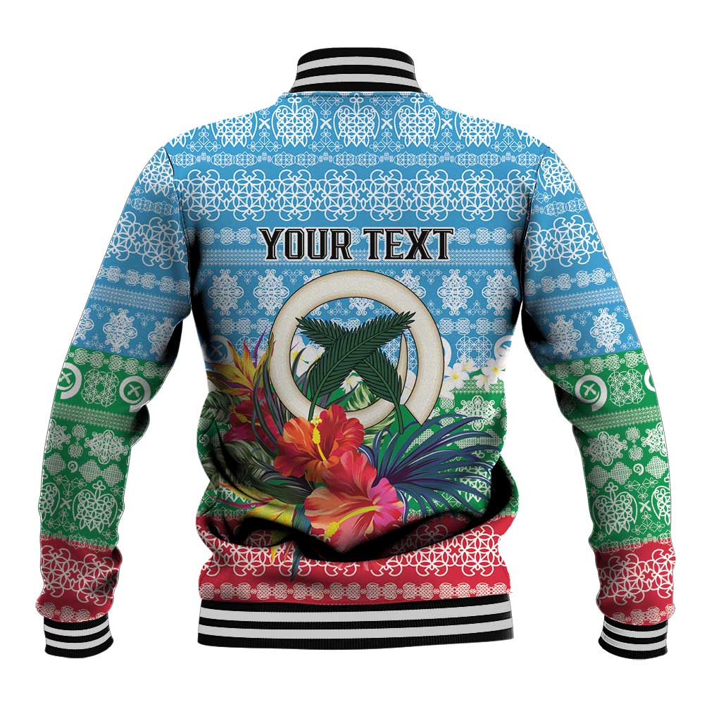 Personalised Sanma Joyeux Noel Baseball Jacket Proud To Be a Ni-Van Sand Drawing Art - Polynesian Pride