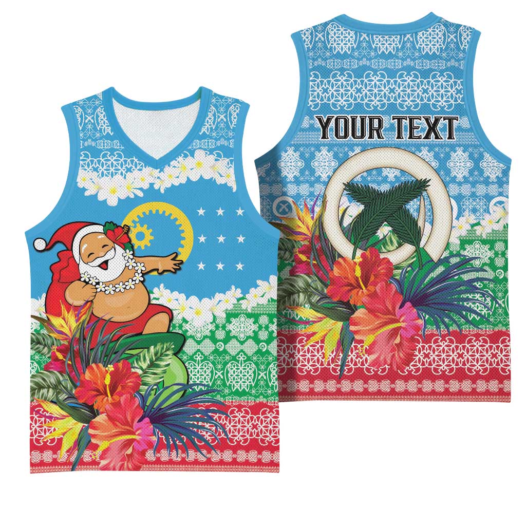 Personalised Sanma Joyeux Noel Basketball Jersey Proud To Be a Ni-Van Sand Drawing Art - Polynesian Pride